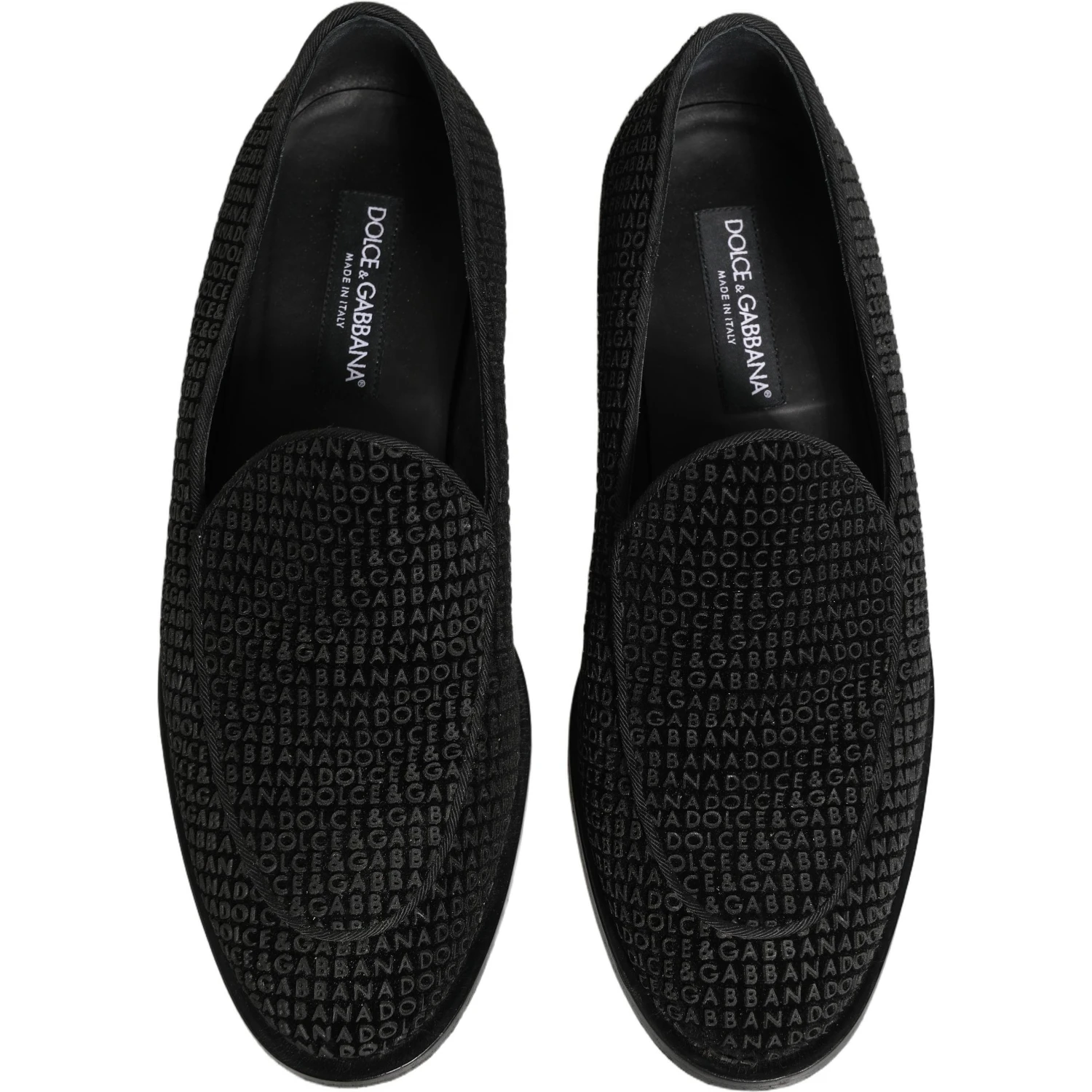 Black Logo Monogram Men Dress Loafers Shoes