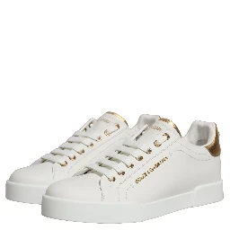 White Gold Embellished Low Top Sneakers Shoes