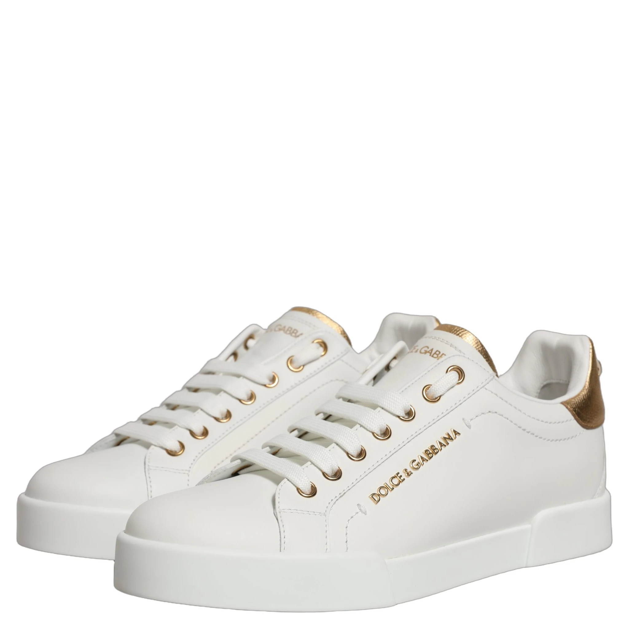 White Gold Embellished Low Top Sneakers Shoes