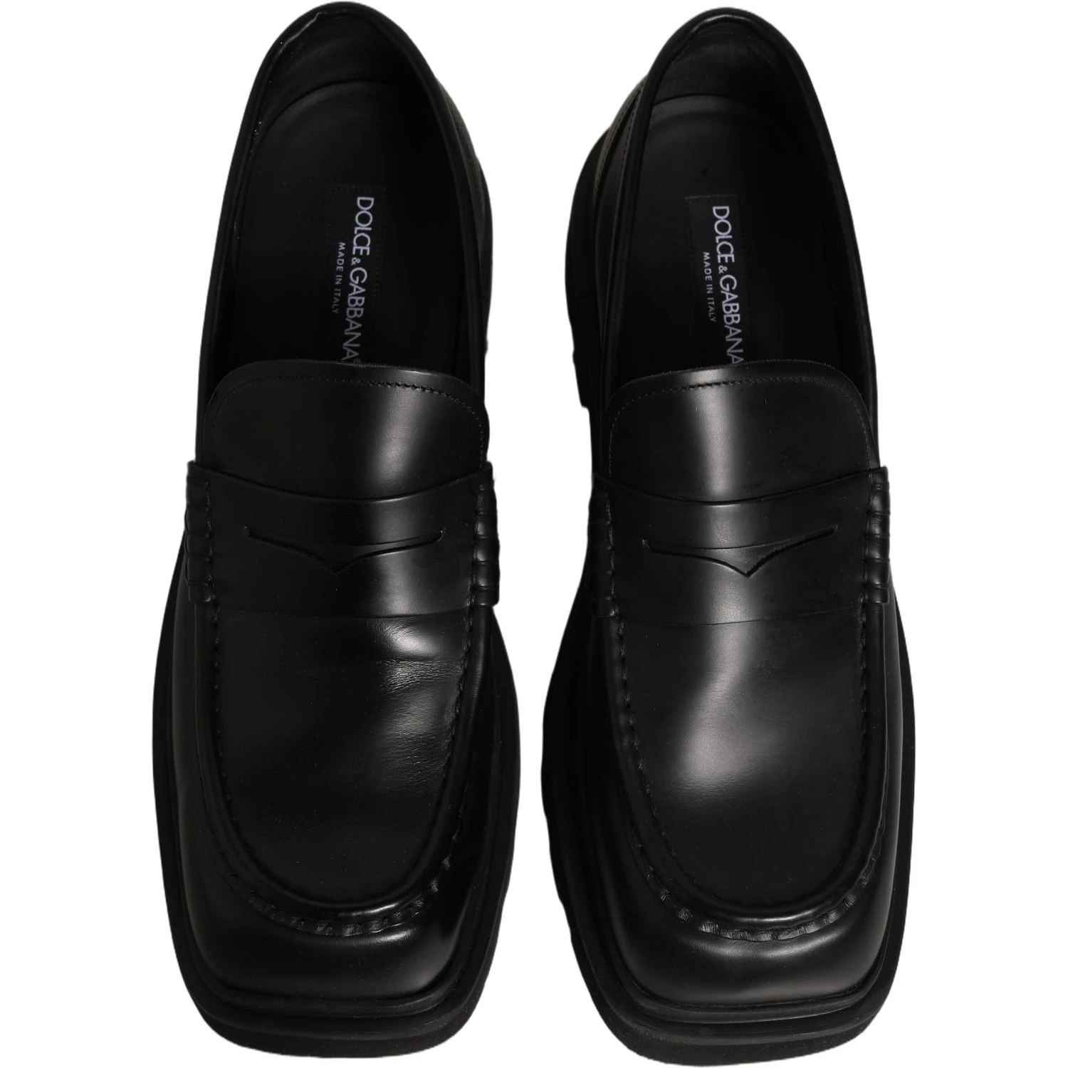 Black Calfskin Leather Men Dress Loafer Shoes