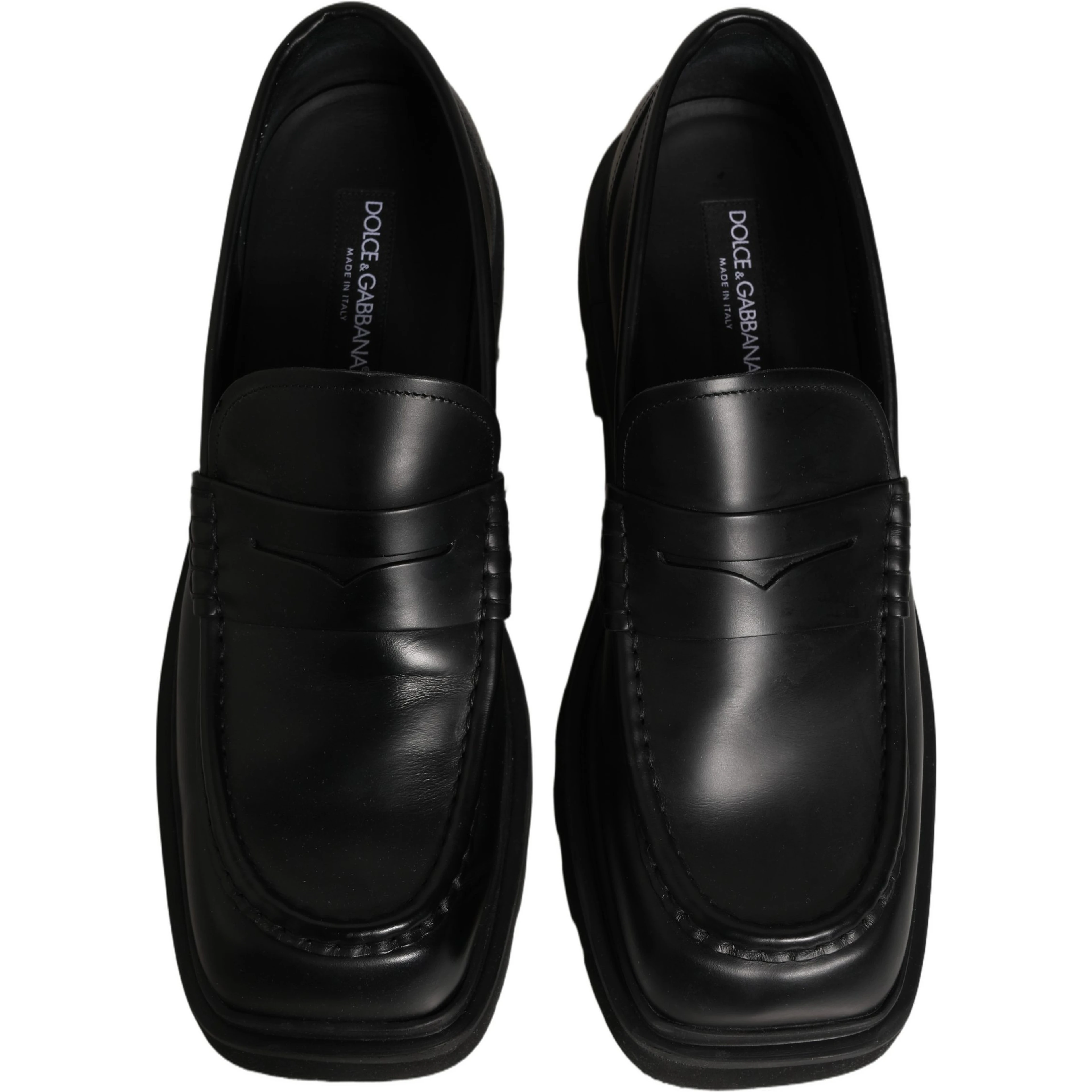 Black Calfskin Leather Men Dress Loafer Shoes