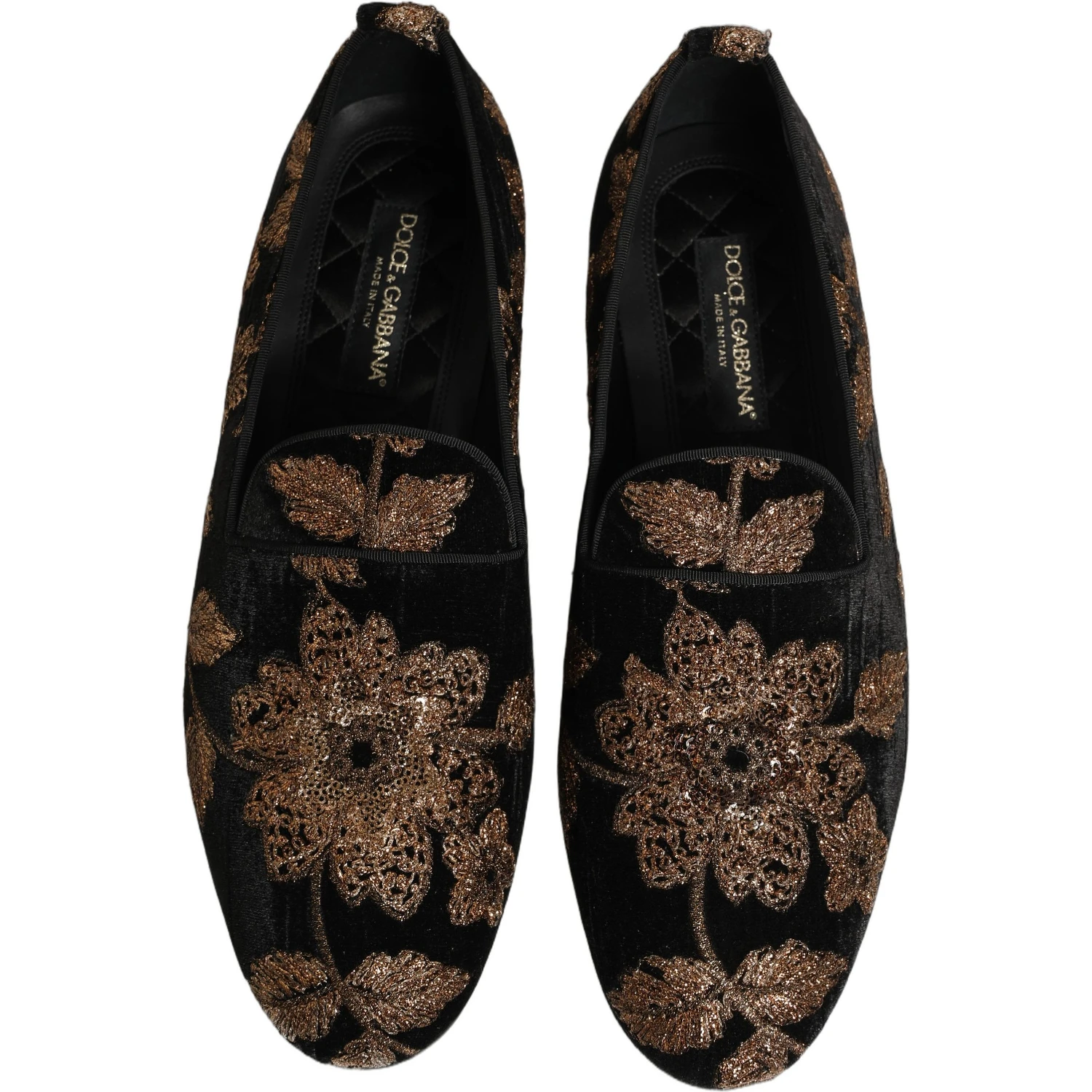 Black Floral Jacquard Dress Loafers Shoes