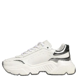 White Silver Daymaster Leather Low Top Sneakers Shoes