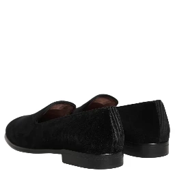 Black Velvet Loafers Formal Men Dress Shoes