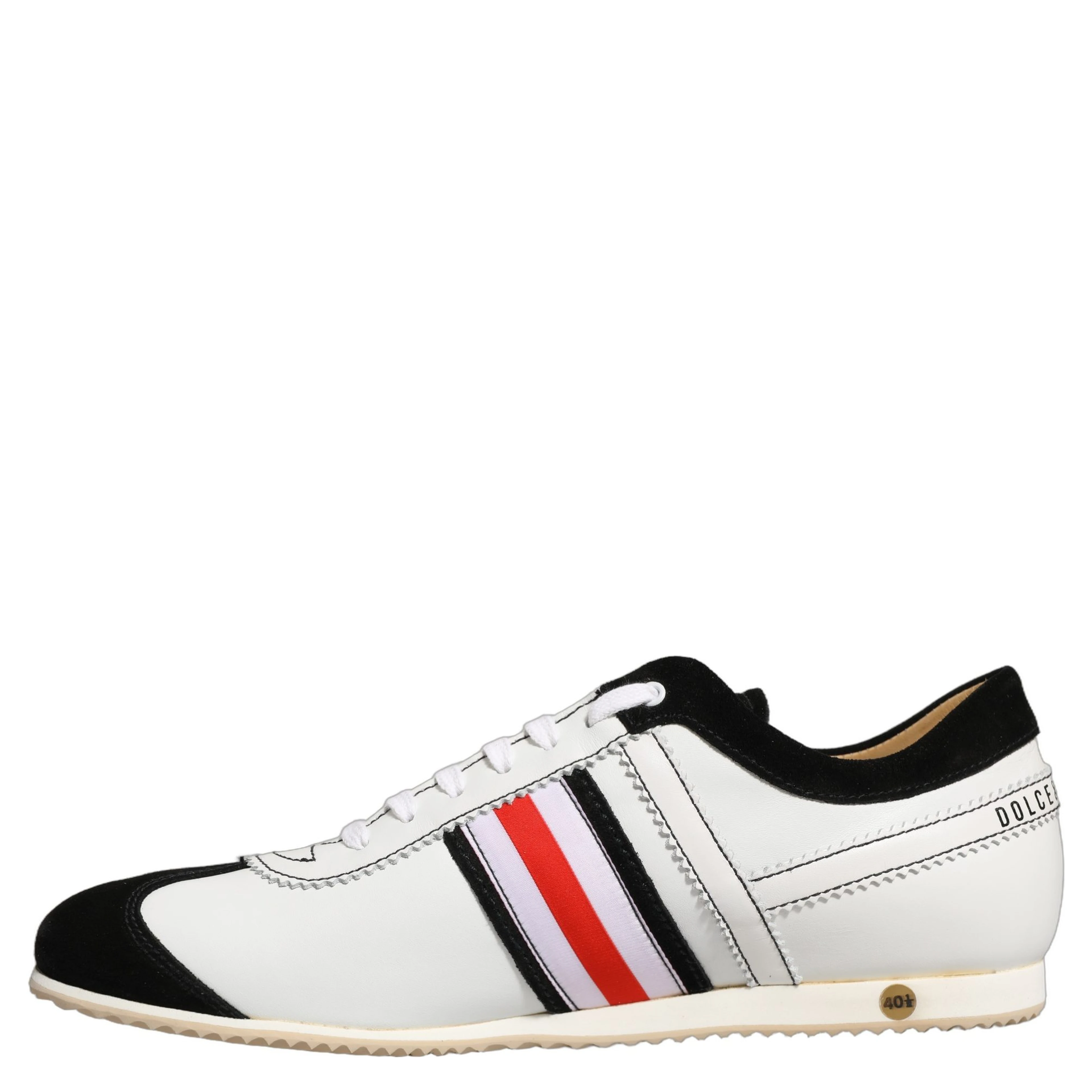 Black White Leather Suede Low Top Sneakers Shoes