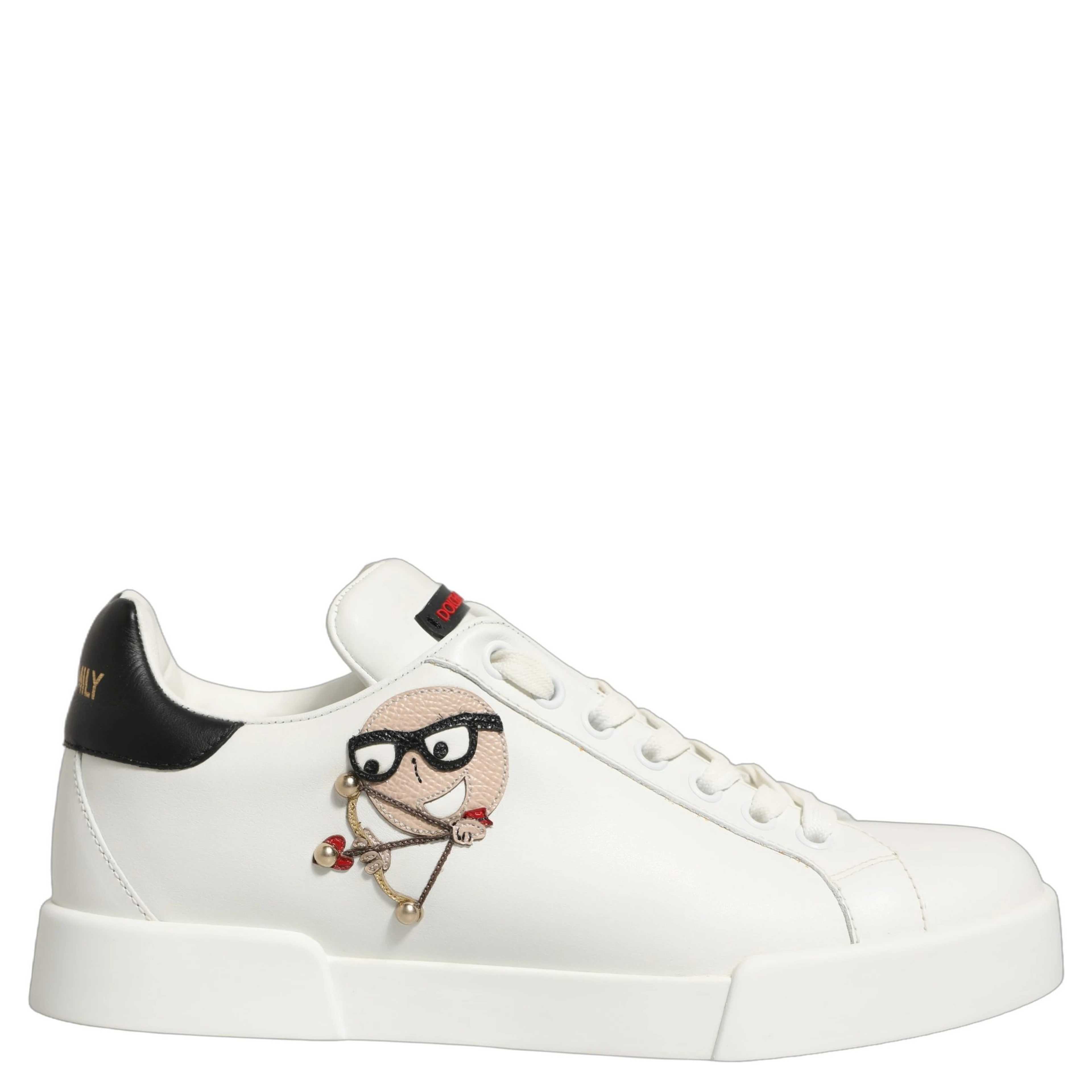 White Patch Calfskin Nappa Portofino Sneakers Shoes