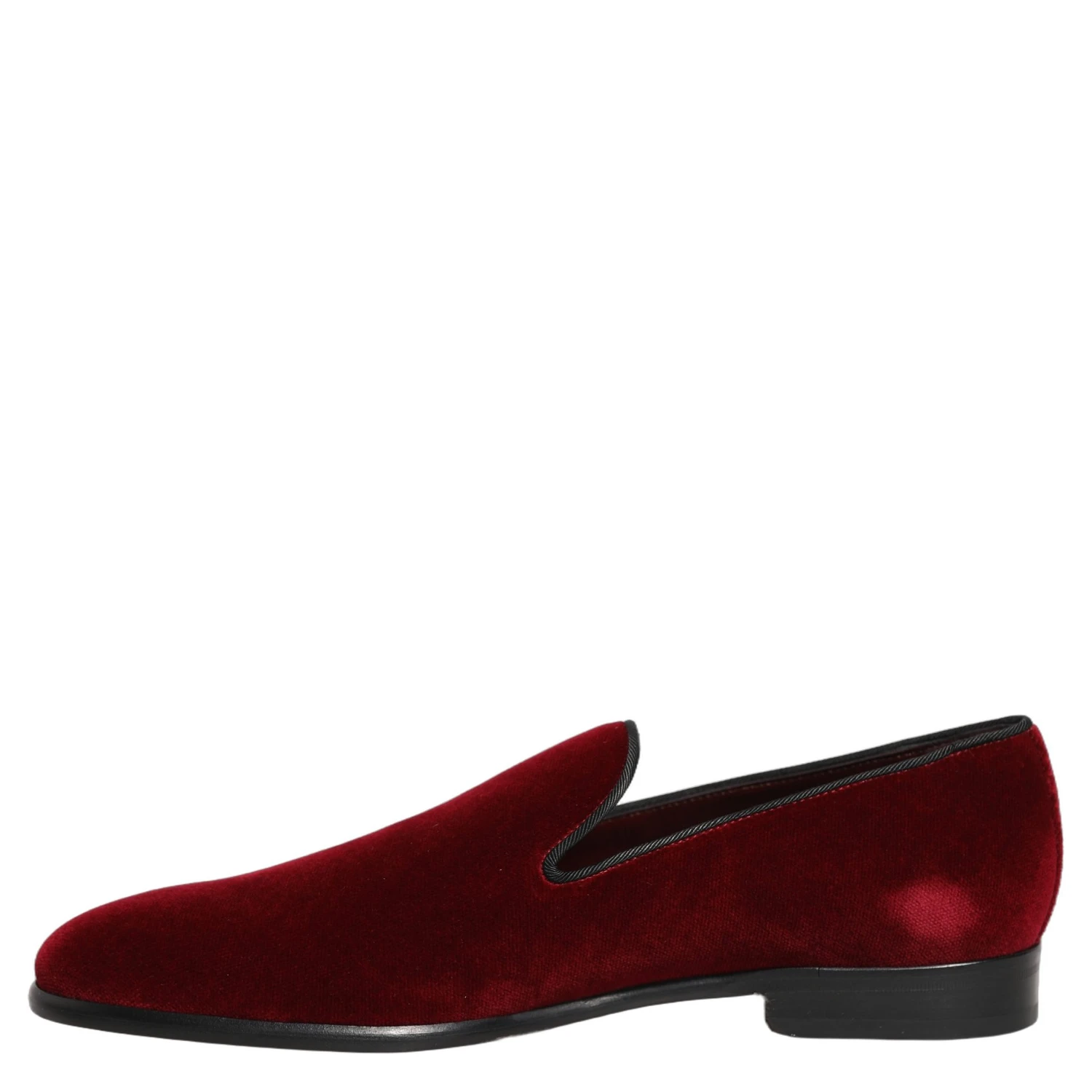 Maroon Velvet Slip On Dress Loafers Shoes