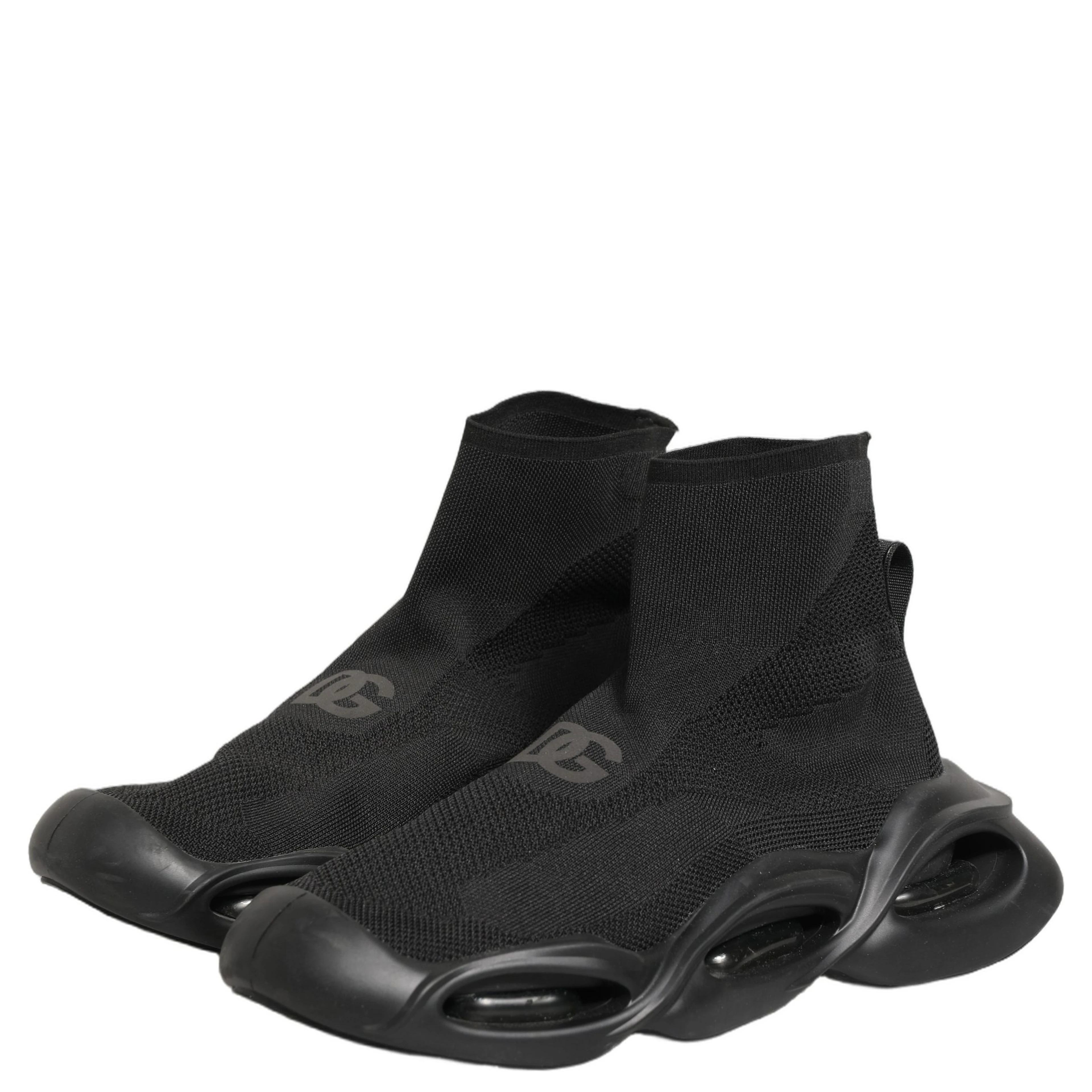 Black Slip On Wave Socks Men Sneakers Shoes