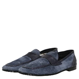 Blue Suede Leather Loafers Moccasins Shoes