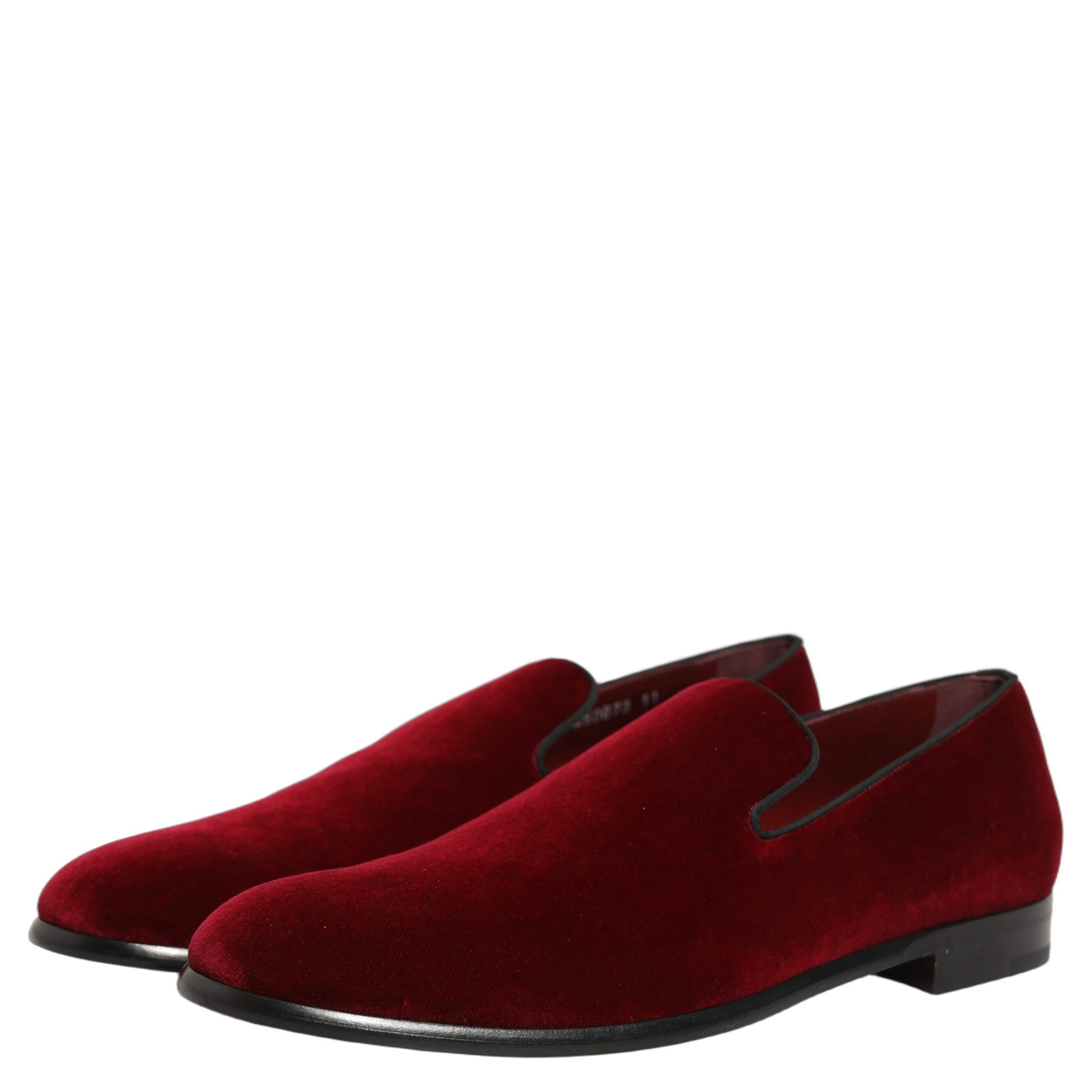 Maroon Velvet Slip On Men Dress Loafers Shoes