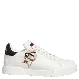 White Patch Calfskin Nappa Portofino Sneakers Shoes