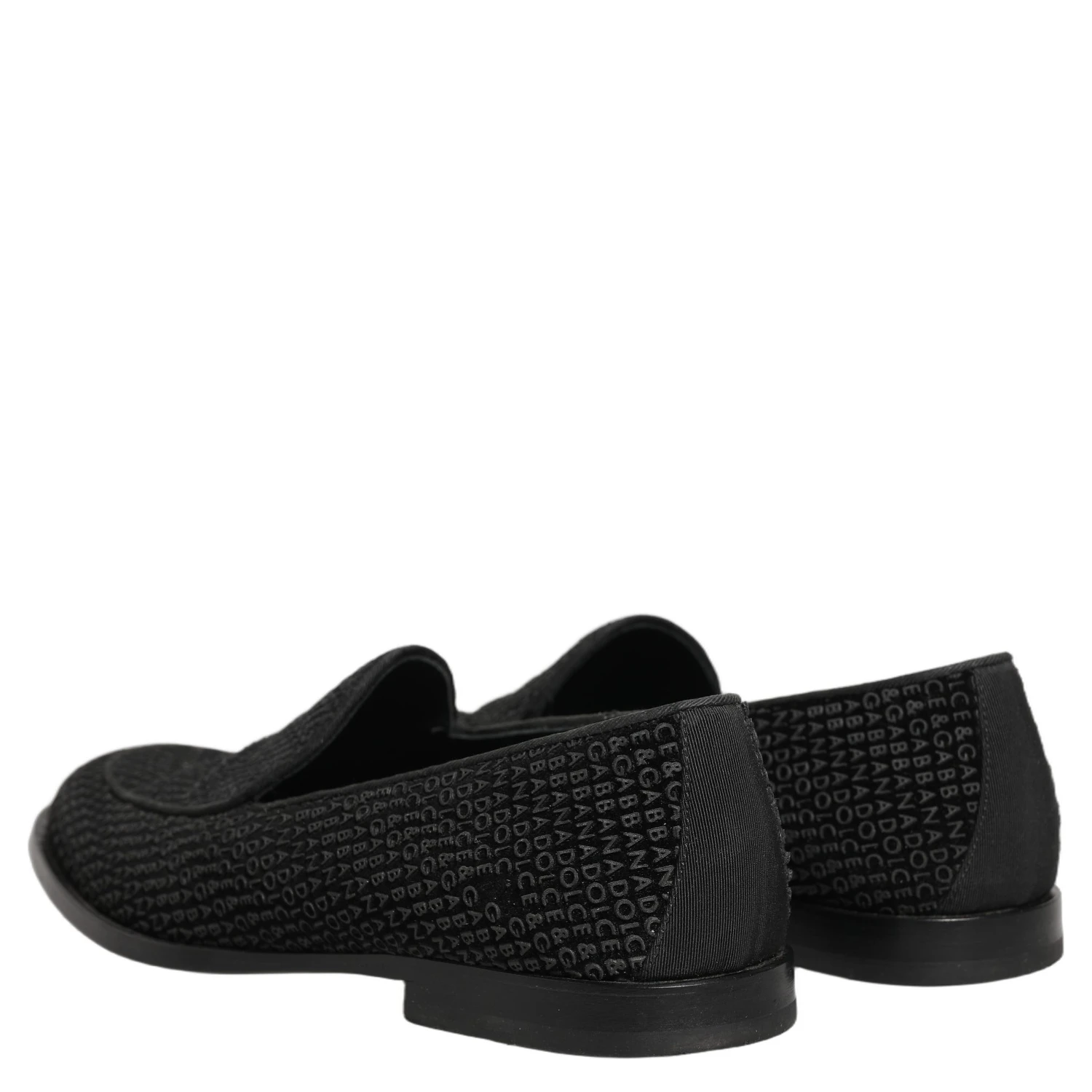 Black Logo Monogram Men Dress Loafers Shoes