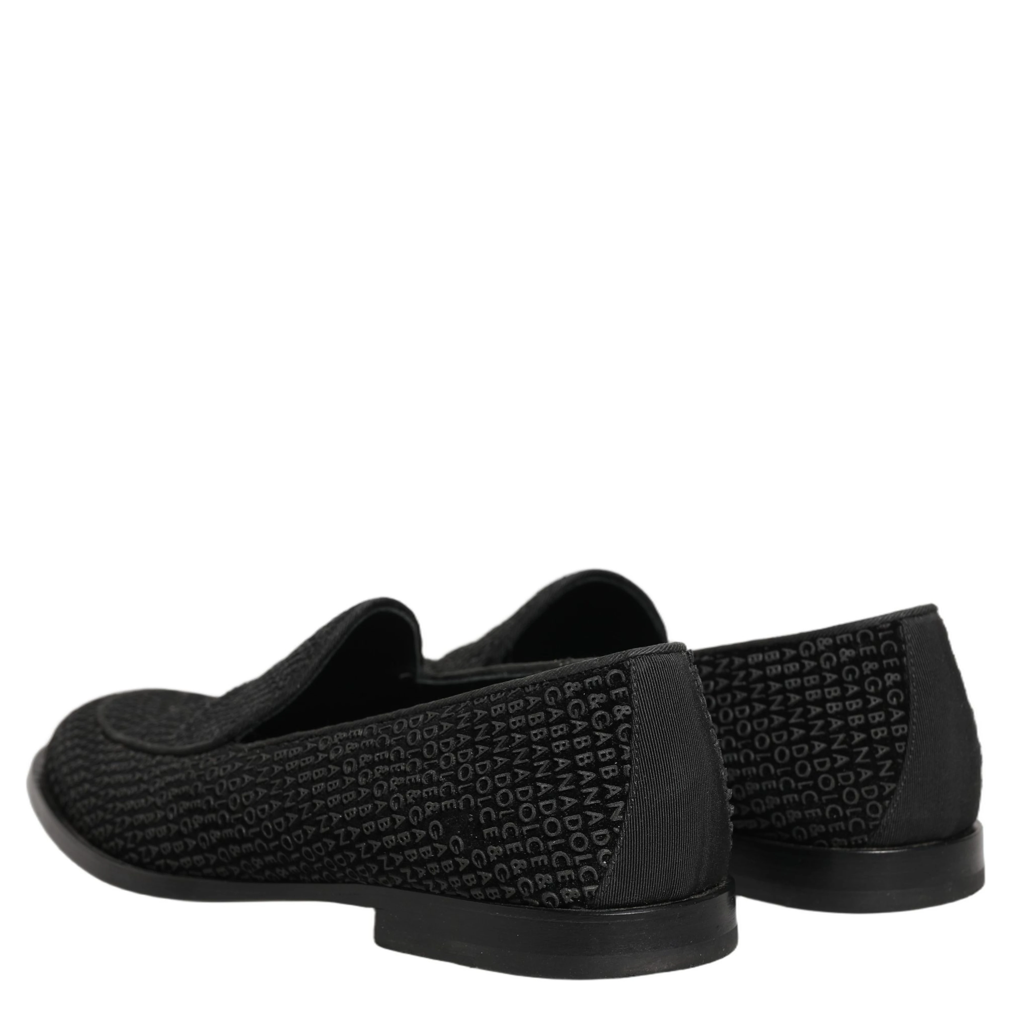 Black Logo Monogram Men Dress Loafers Shoes