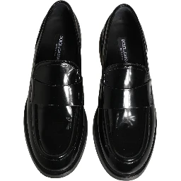 Black Leather Formal Men Dress Loafers Shoes