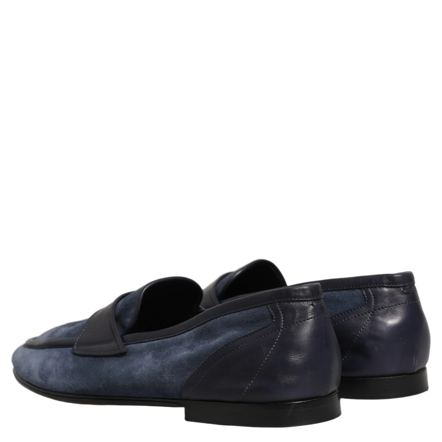 Blue Suede Leather Loafers Moccasins Shoes
