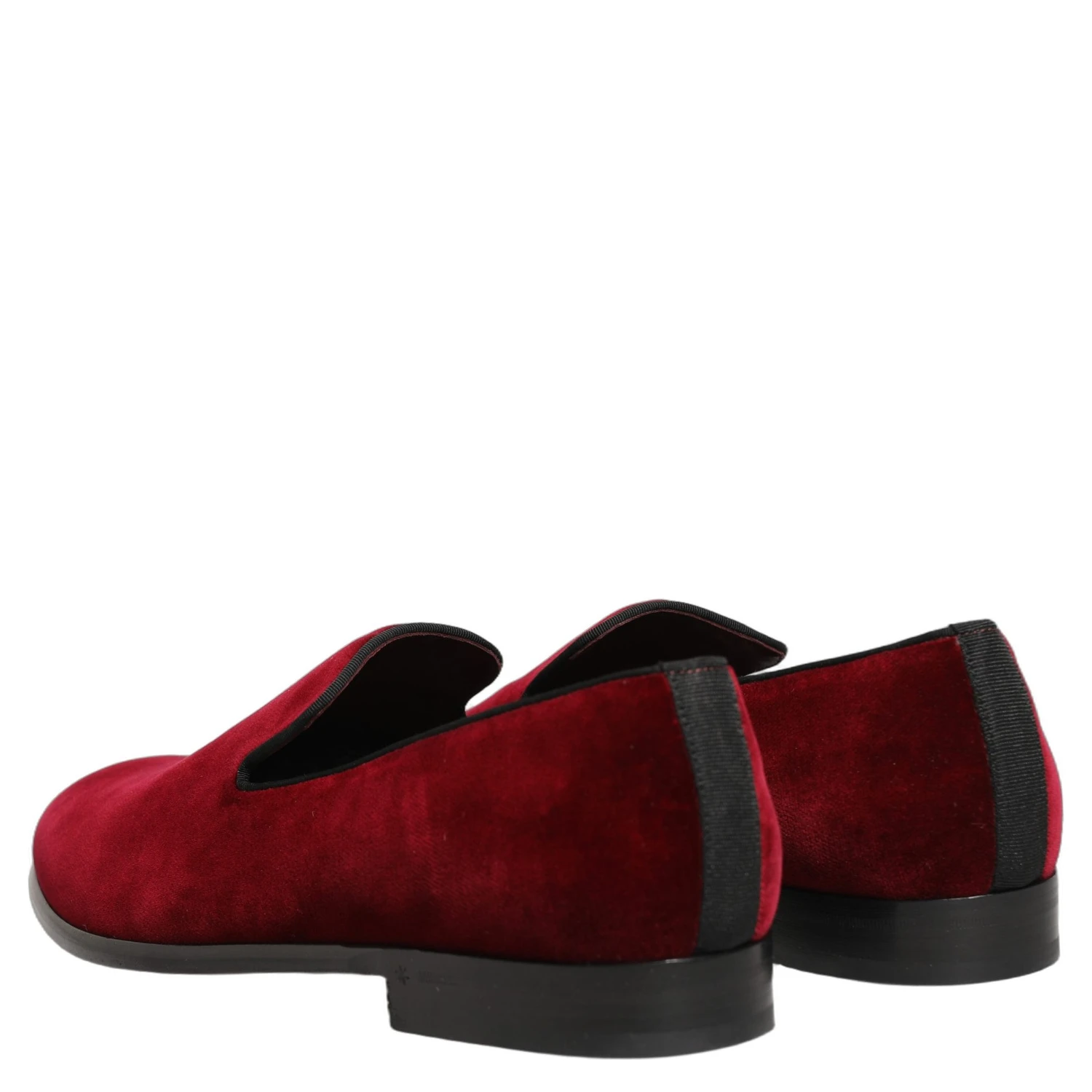 Maroon Velvet Slip On Men Dress Loafers Shoes