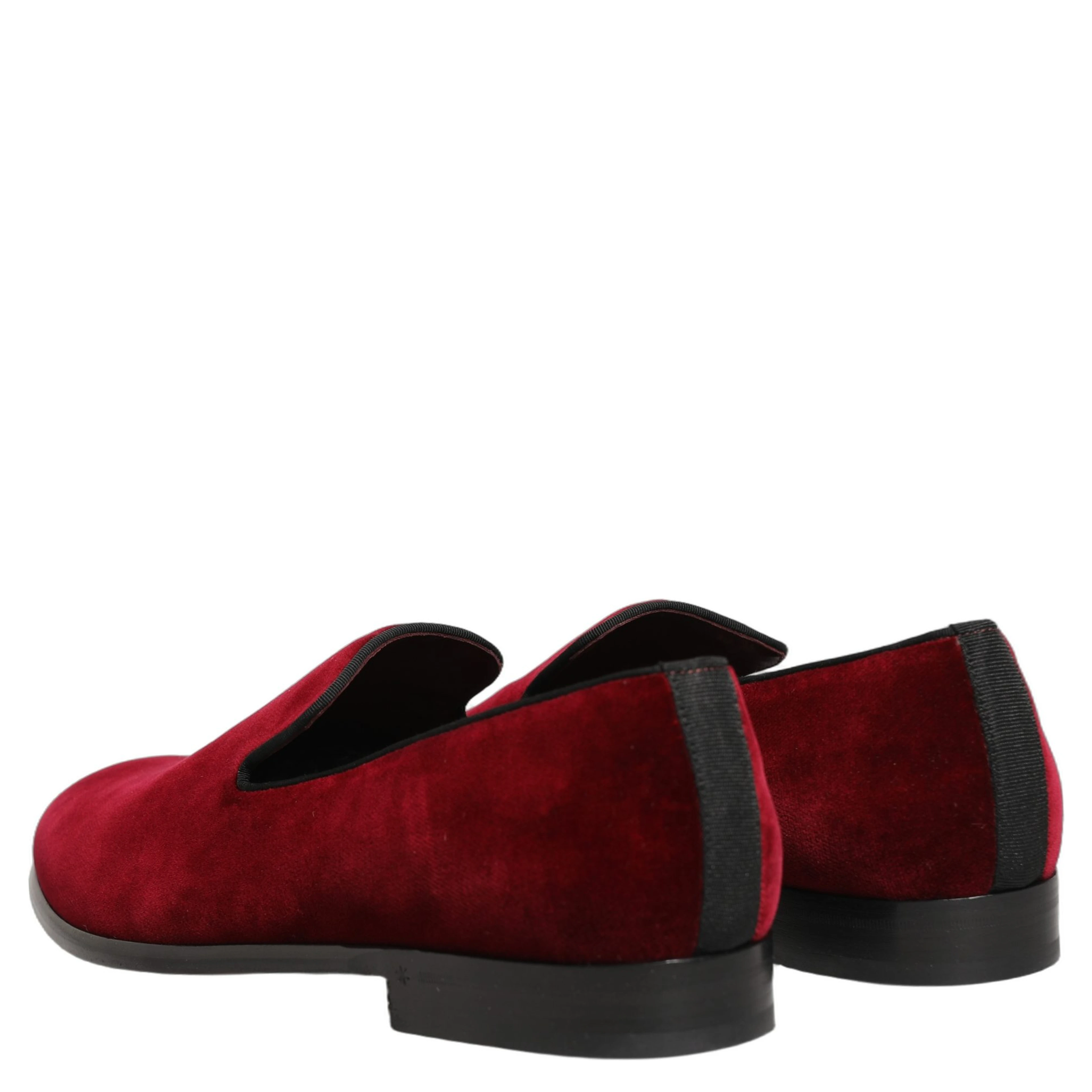 Maroon Velvet Slip On Men Dress Loafers Shoes
