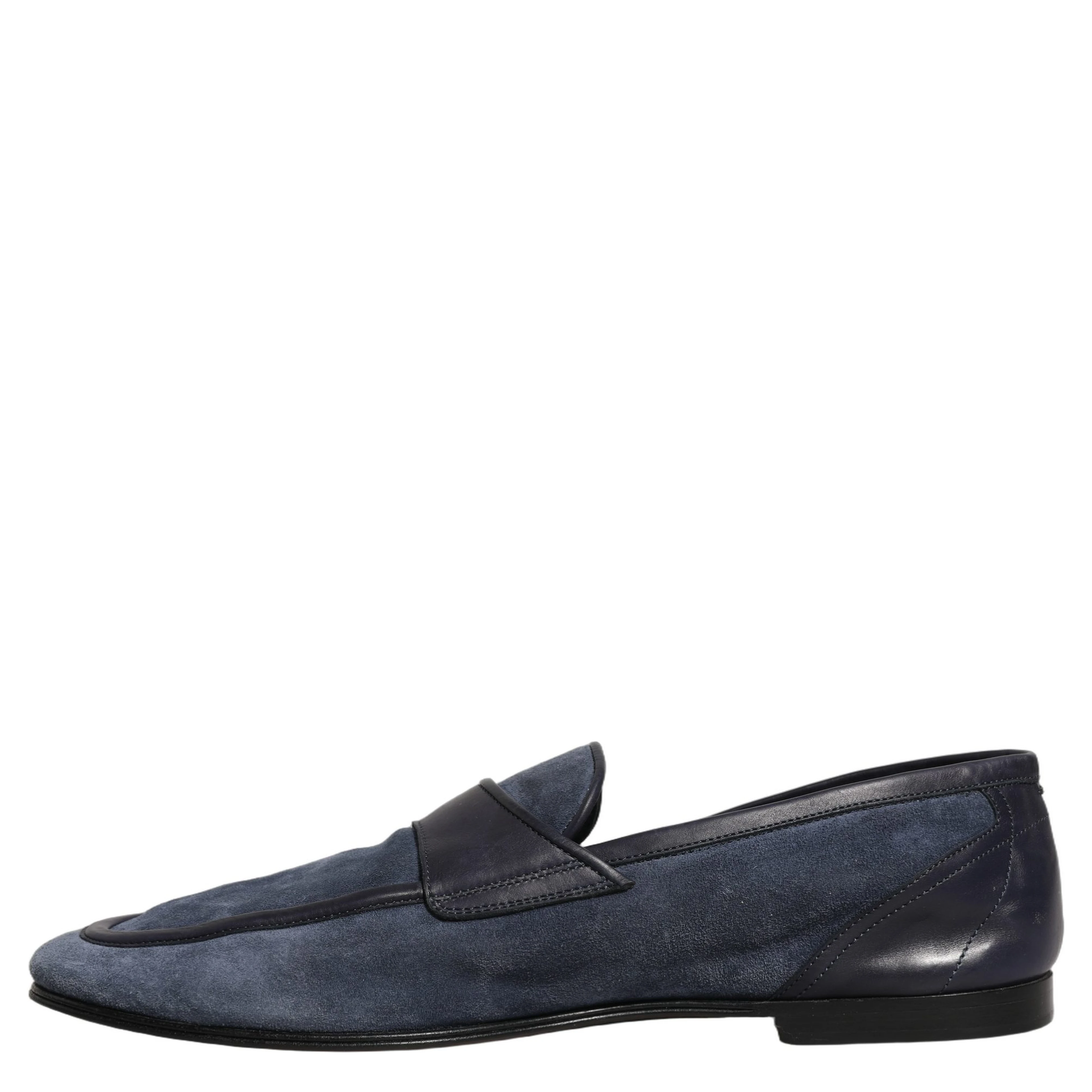 Blue Suede Leather Loafers Moccasins Shoes