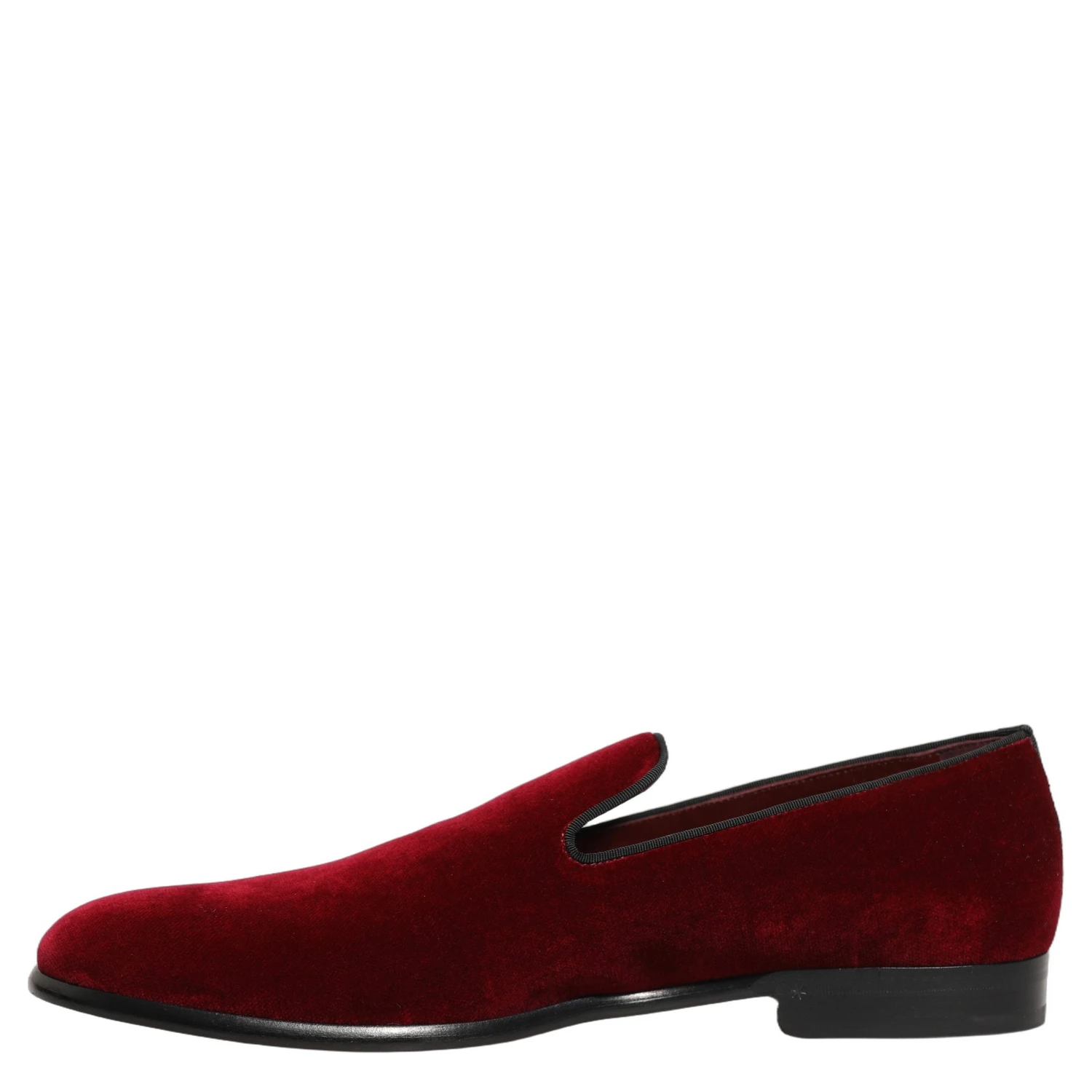 Maroon Velvet Slip On Men Dress Loafers Shoes