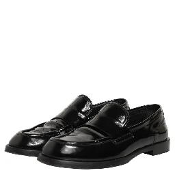 Black Leather Formal Men Dress Loafers Shoes
