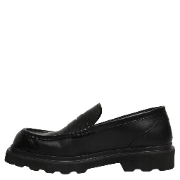 Black Calfskin Leather Men Dress Loafer Shoes