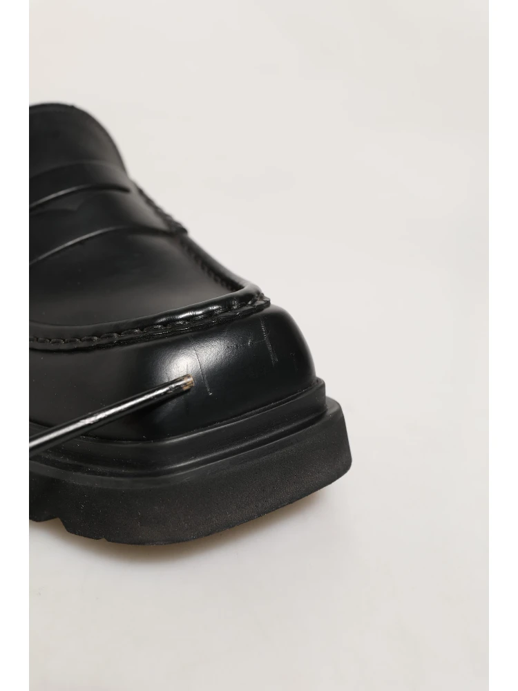 Black Calfskin Leather Men Dress Loafers Shoes