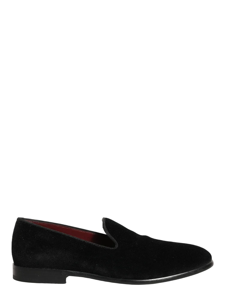 Black Velvet Cotton Loafers Formal Dress Shoes