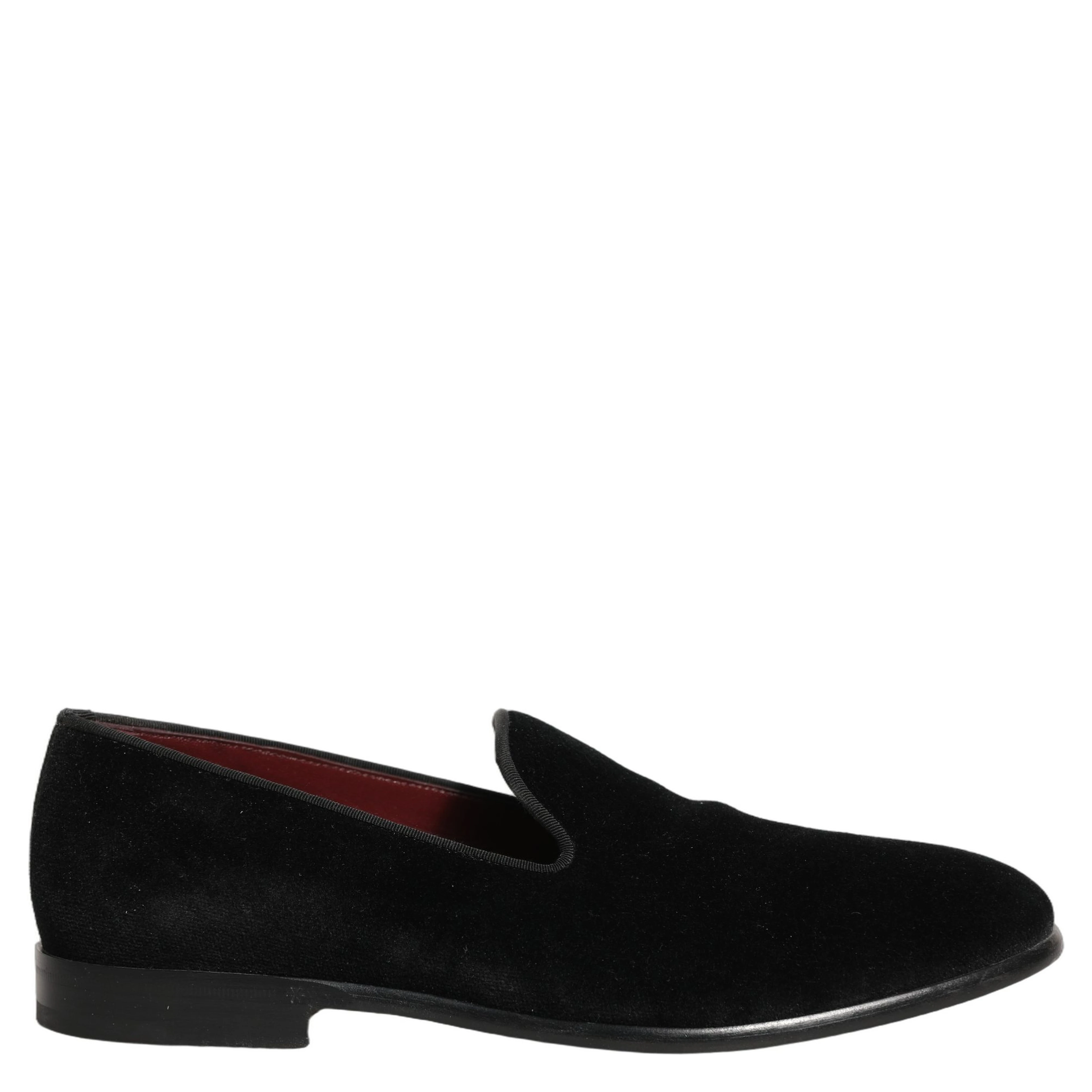 Black Velvet Cotton Loafers Formal Dress Shoes