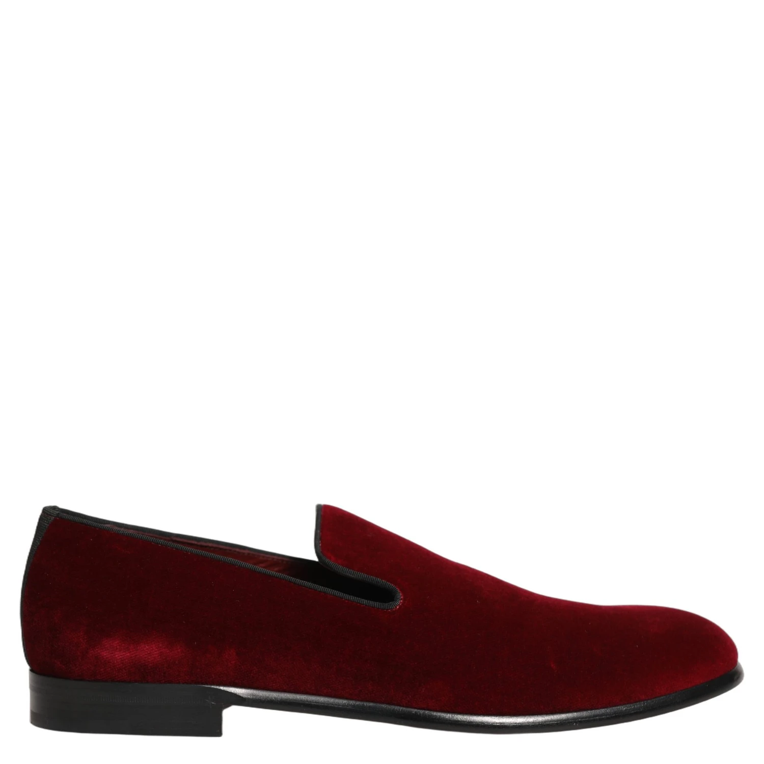 Maroon Velvet Slip On Men Dress Loafers Shoes