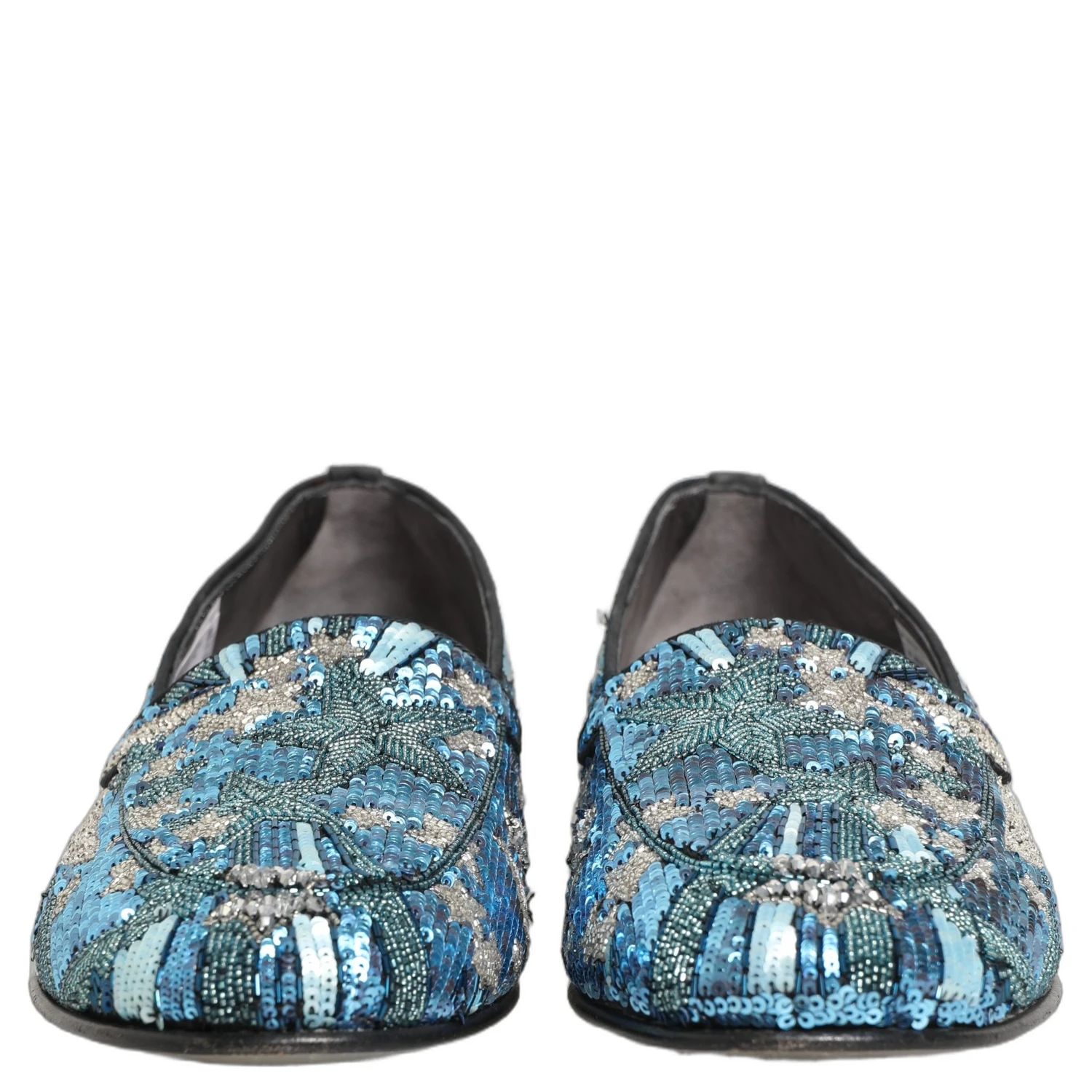 Multicolor Embroidered Sequin Loafers Shoes