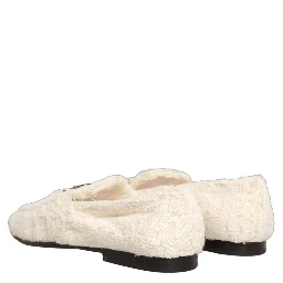 White Fur Shearling Men Dress Loafers Shoes