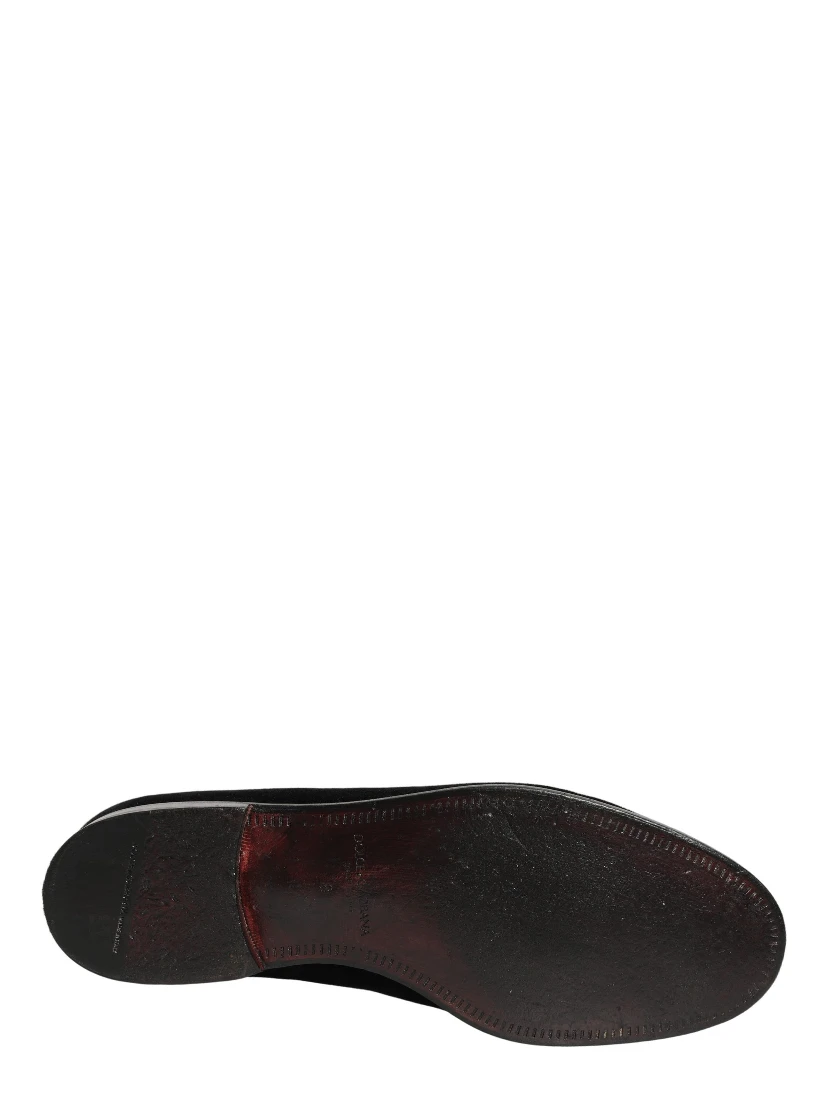 Black Velvet Cotton Loafers Formal Dress Shoes