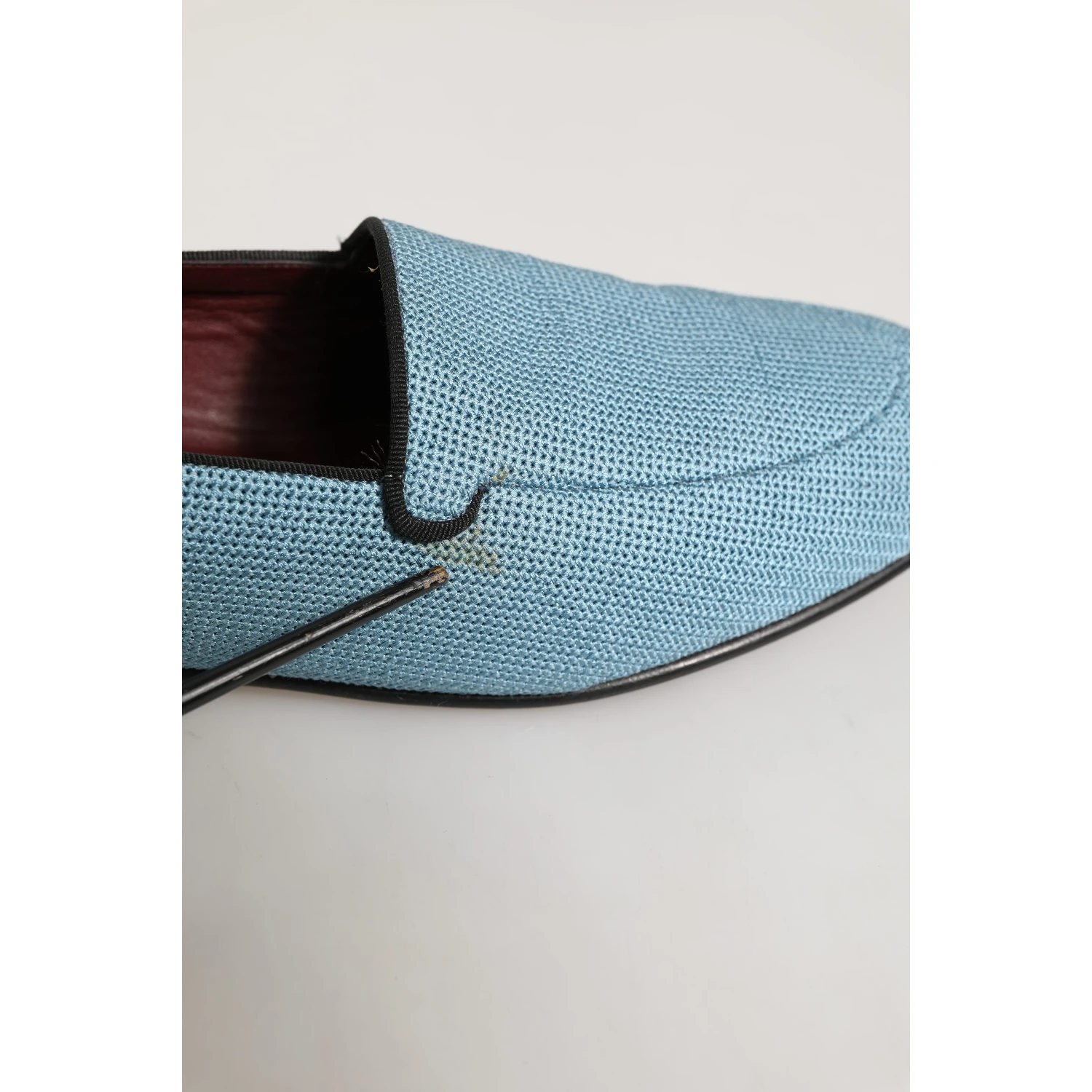 Blue Woven Men Slip On Dress Loafers Shoes
