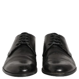 Dress Black Leather Lace Up Derby Shoes