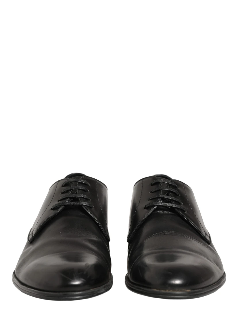 Dress Black Leather Lace Up Derby Shoes
