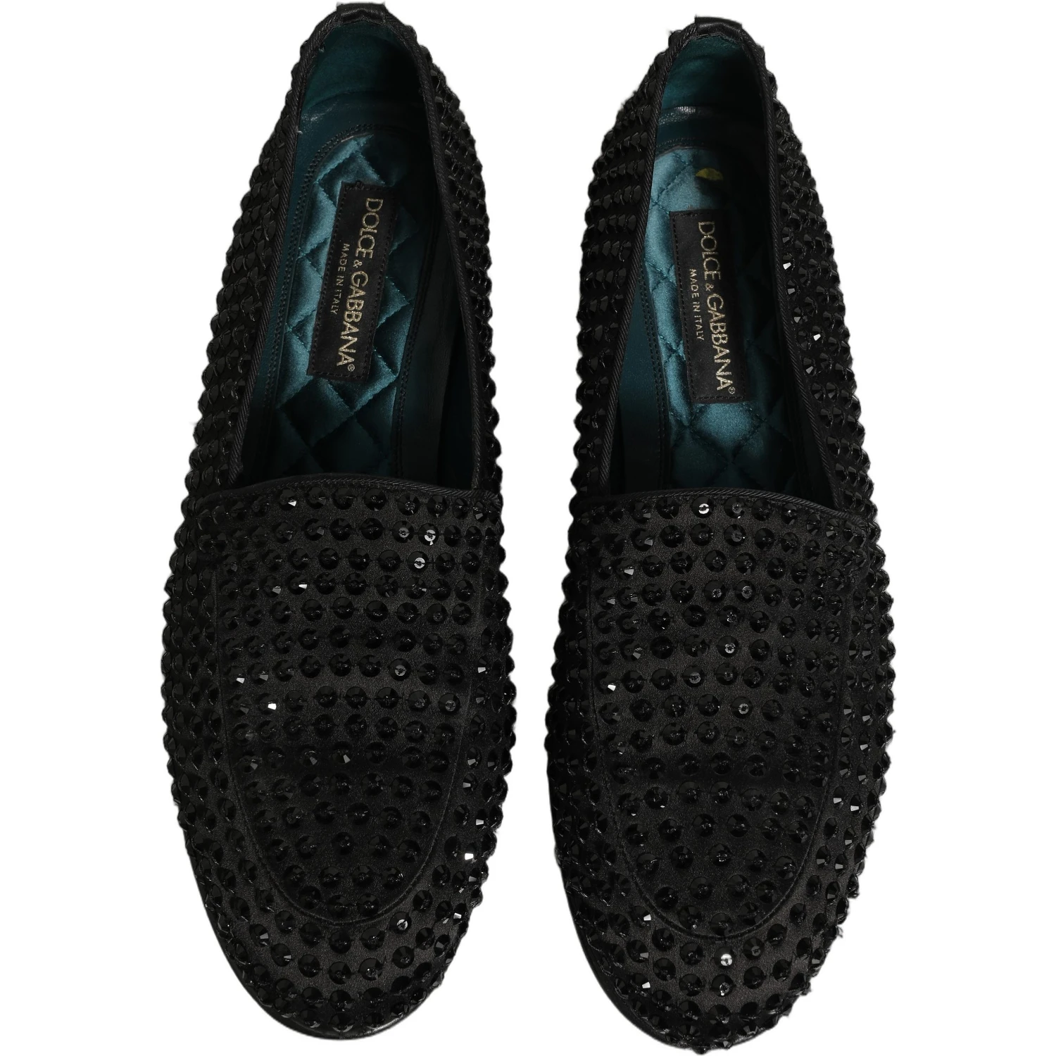 Black Rhinestone Embellished Loafers Shoes