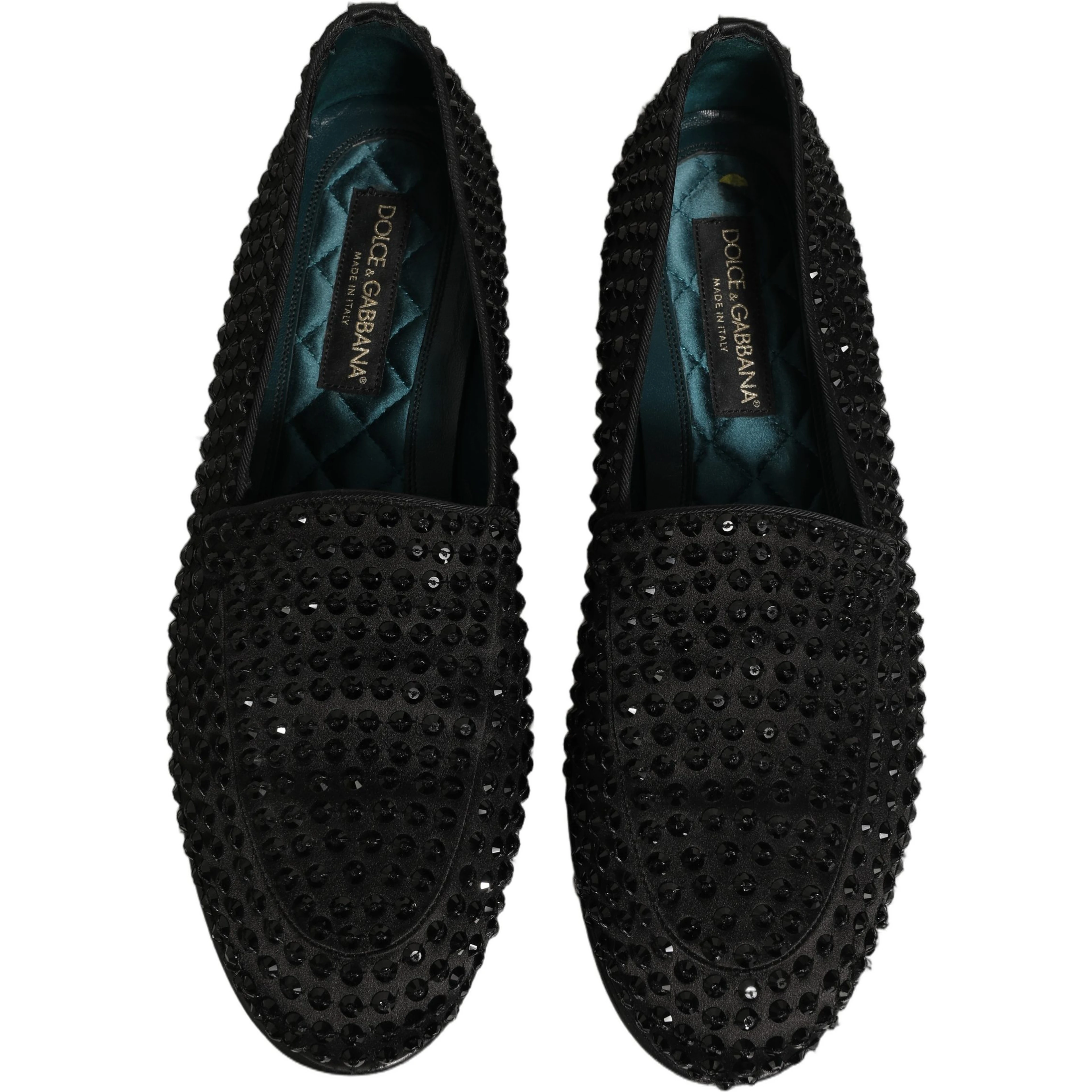 Black Rhinestone Embellished Loafers Shoes