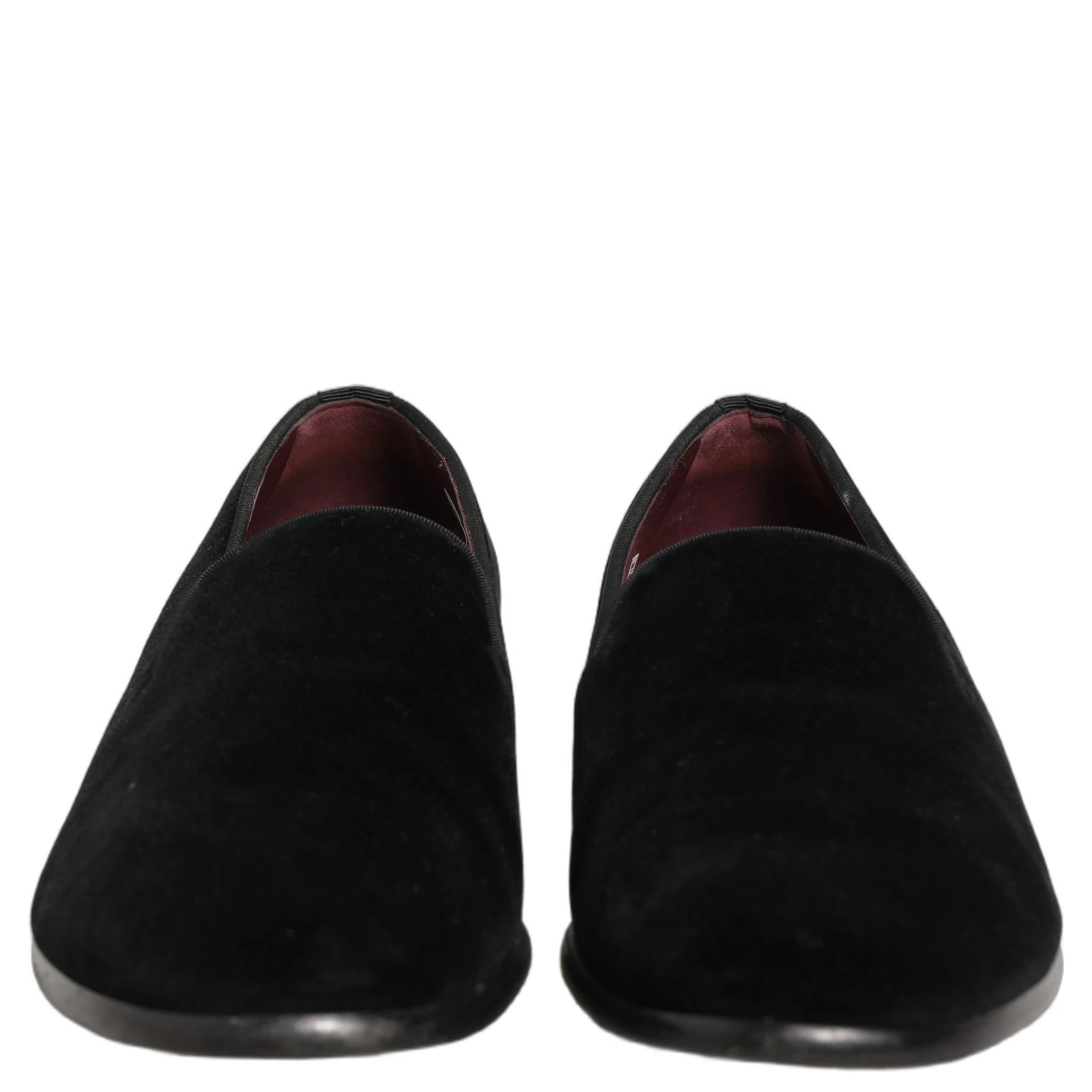 Black Velvet Cotton Loafers Formal Dress Shoes