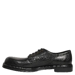 Black Leather Lace Up Derby Dress Men Shoes
