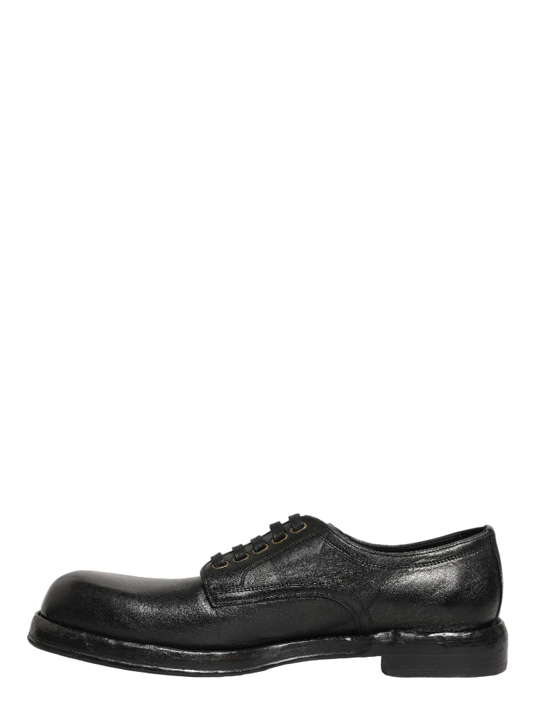 Black Leather Lace Up Derby Dress Men Shoes