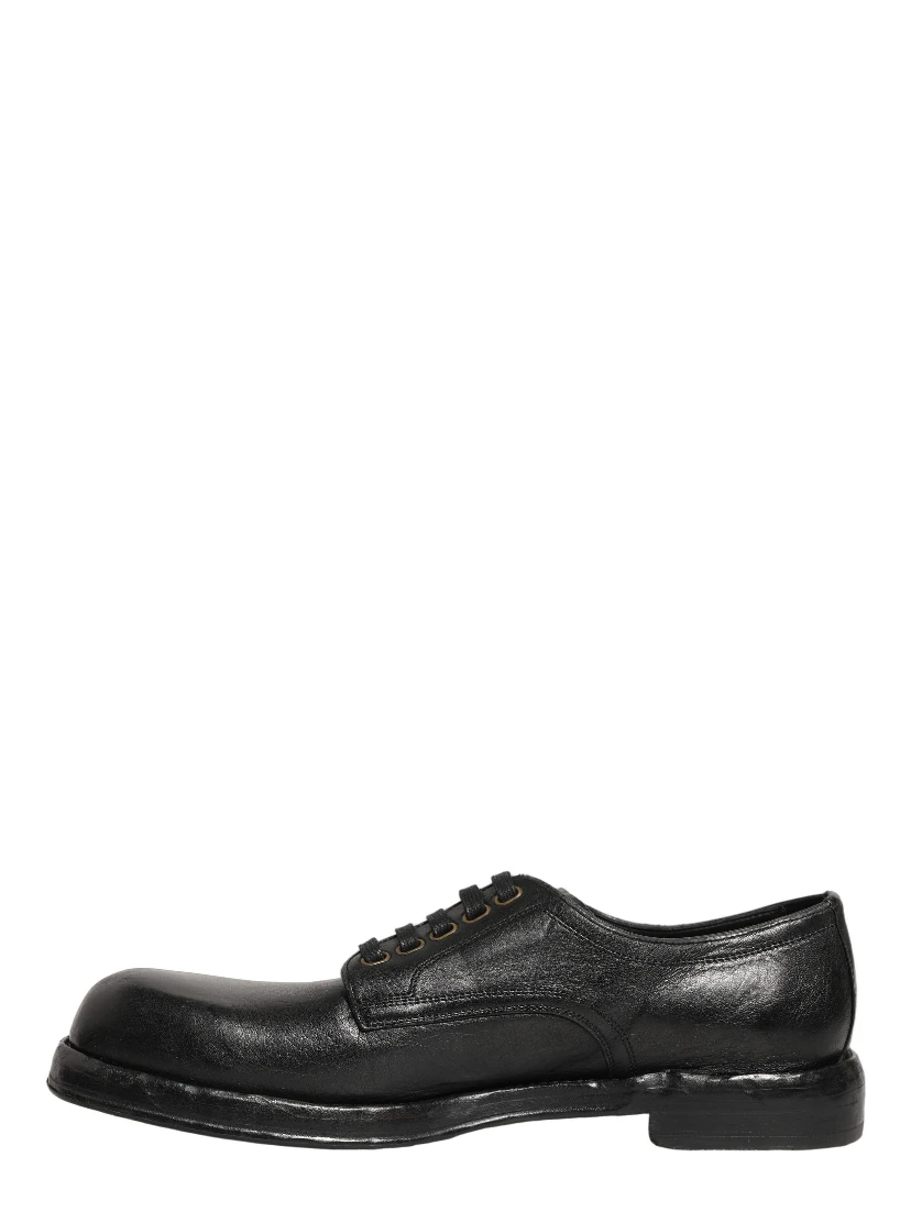 Black Leather Lace Up Derby Dress Men Shoes