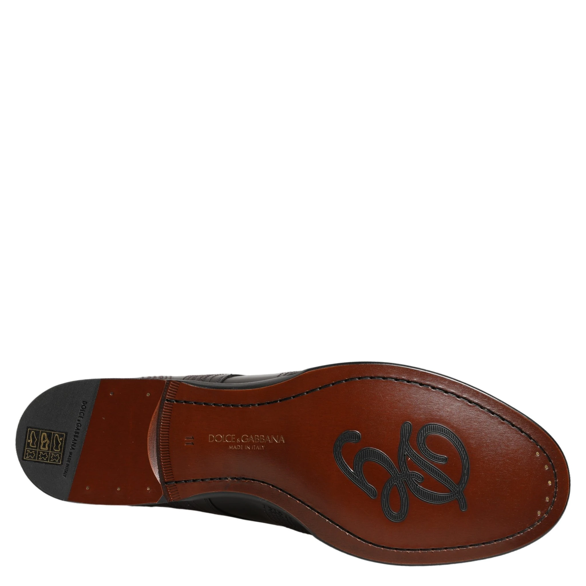Black Embroidered Leather Derby Dress Shoes