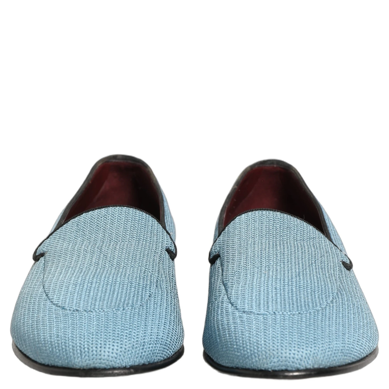 Blue Woven Men Slip On Dress Loafers Shoes