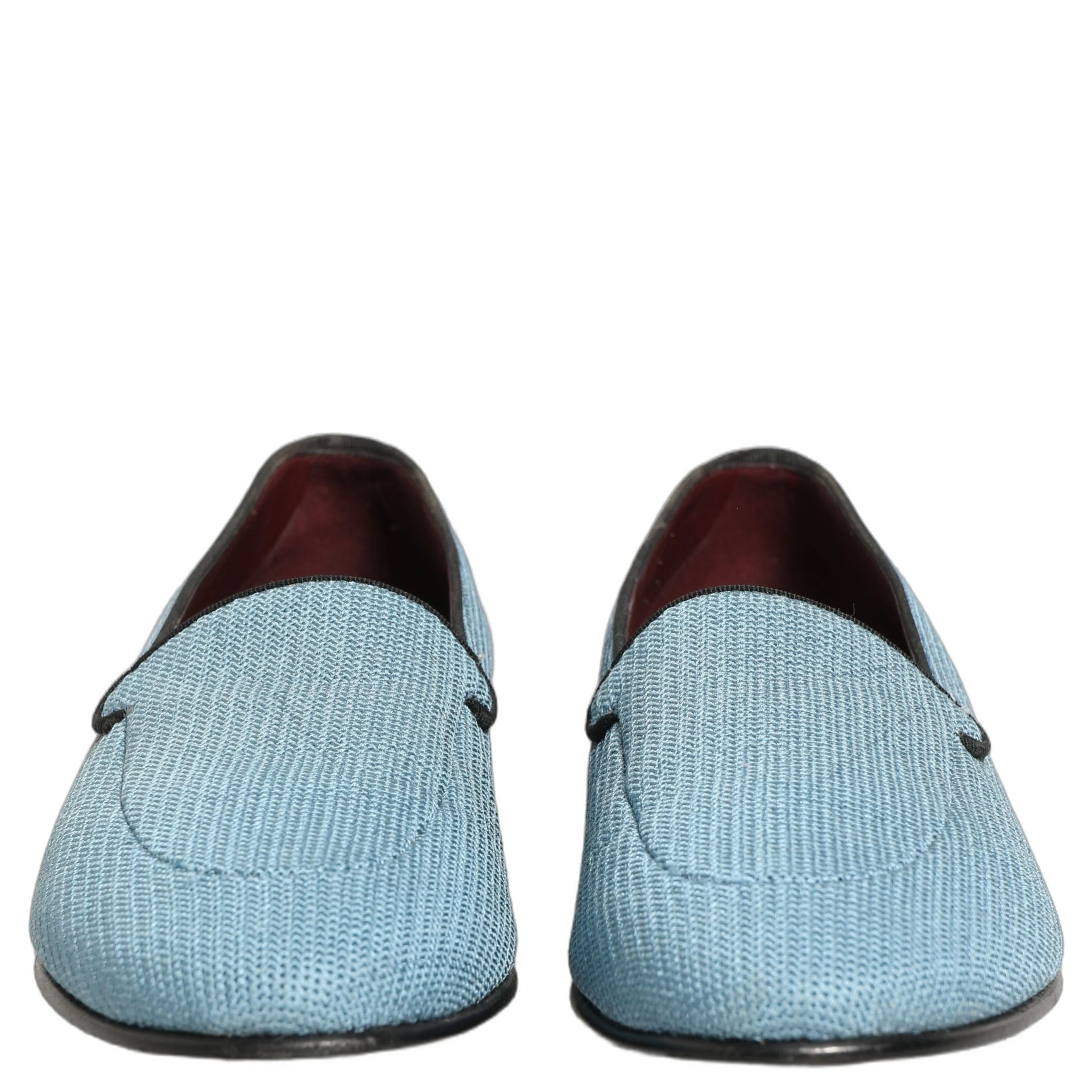 Blue Woven Men Slip On Dress Loafers Shoes