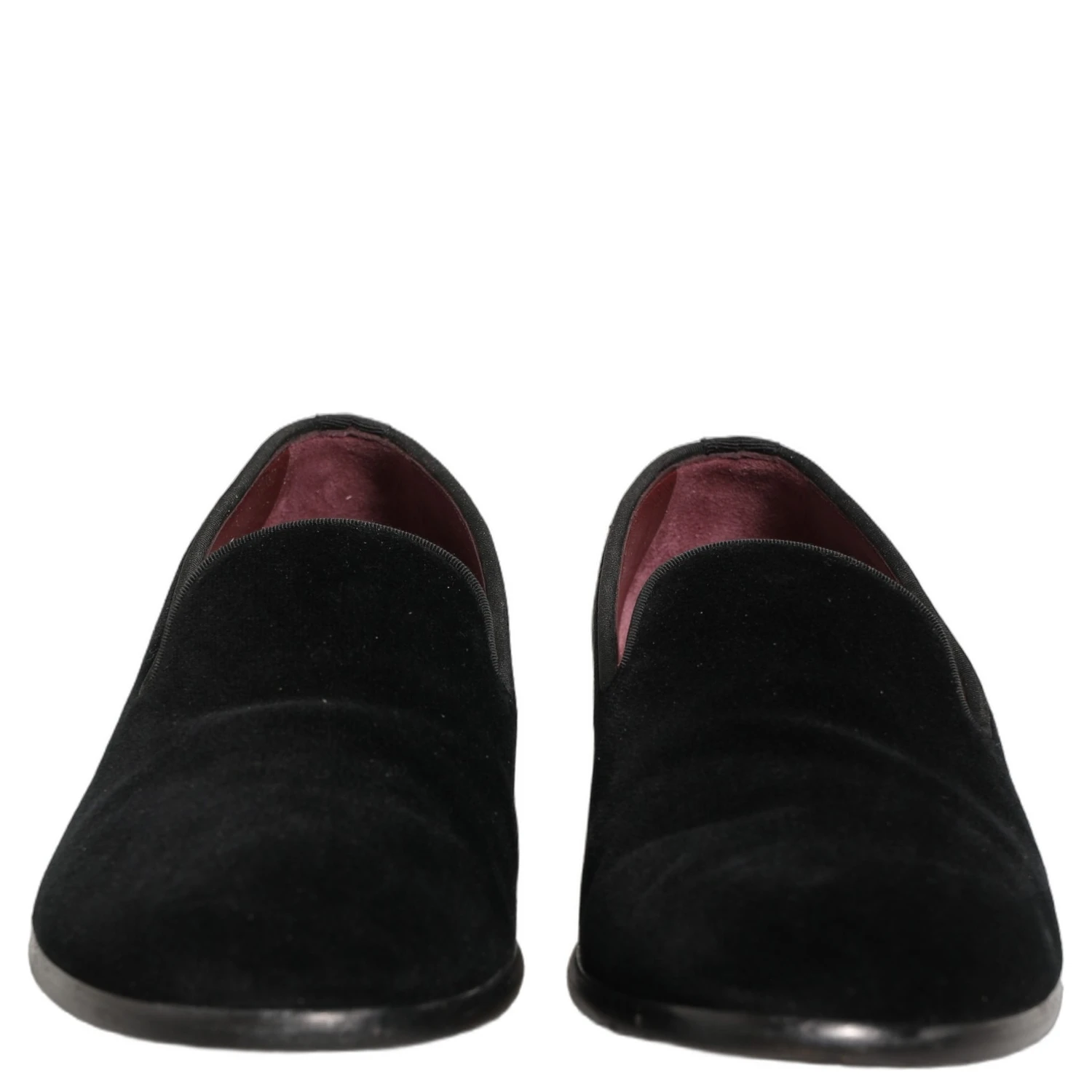 Black Velvet Cotton Loafers Formal Dress Shoes