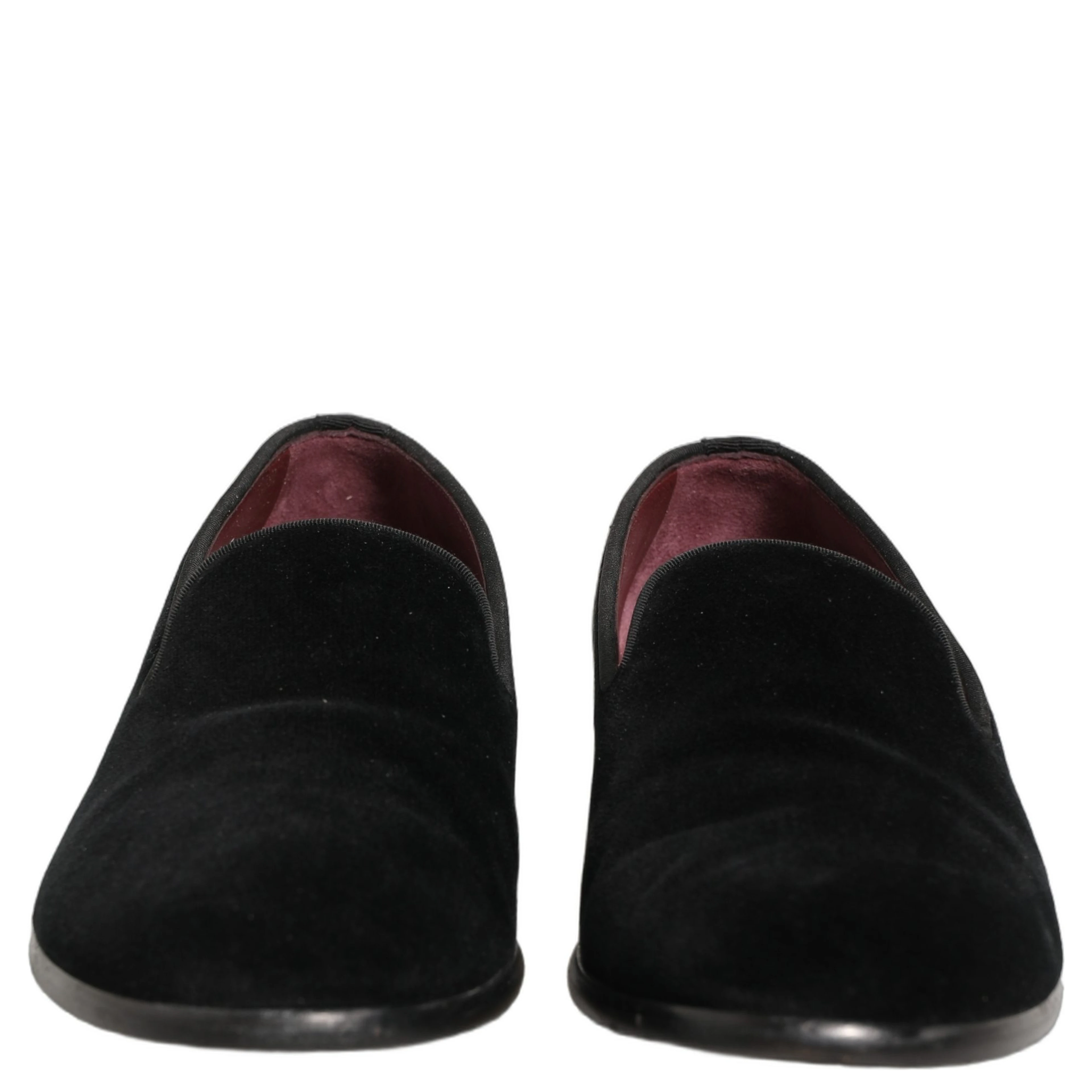 Black Velvet Cotton Loafers Formal Dress Shoes