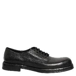 Black Leather Lace Up Derby Dress Men Shoes