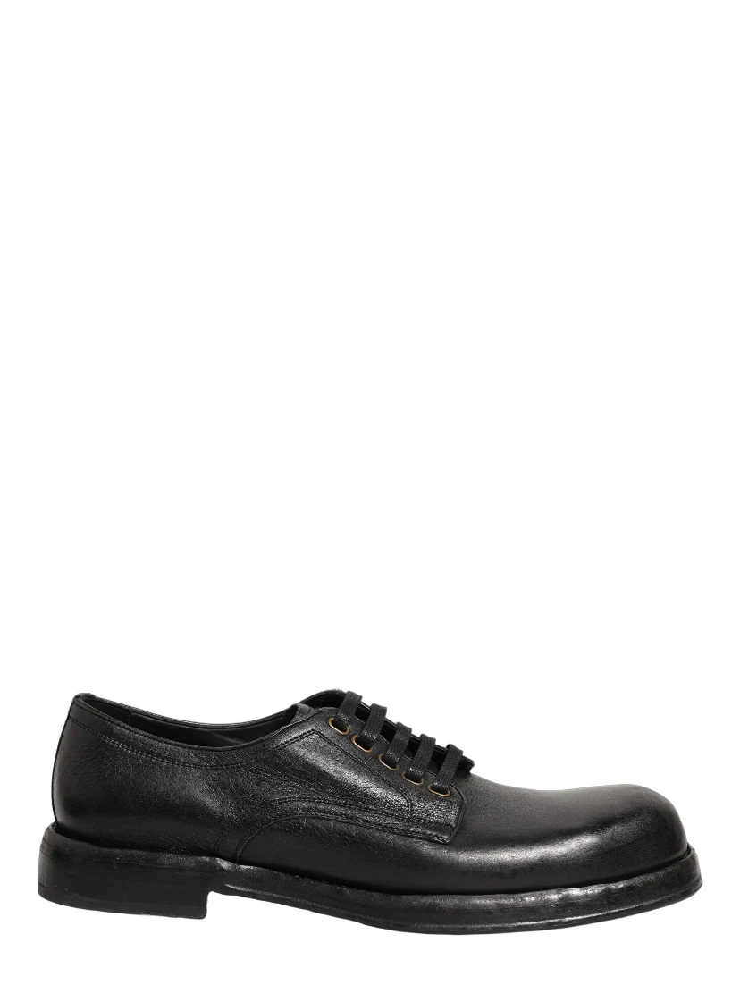 Black Leather Lace Up Derby Dress Men Shoes
