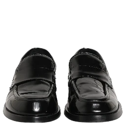 Black Leather Formal Men Dress Loafers Shoes