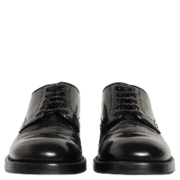 Black Leather Derby Dress Men Formal Shoes